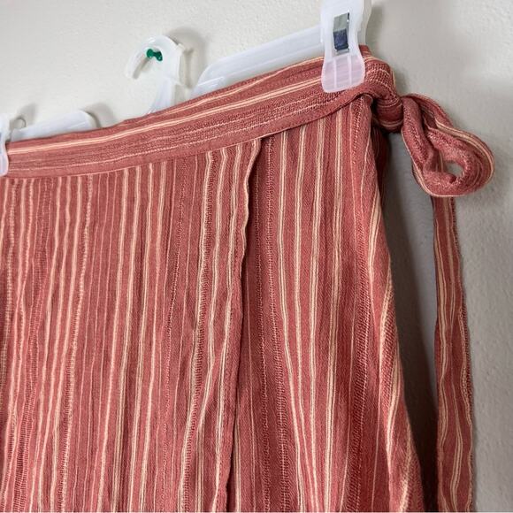 NWT American Eagle Striped Summer Wrap Skirt Orange Mini - Picture 4 of 8